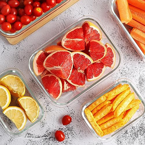 10 Pack Glass Meal Prep Containers (White / 10 Pack)