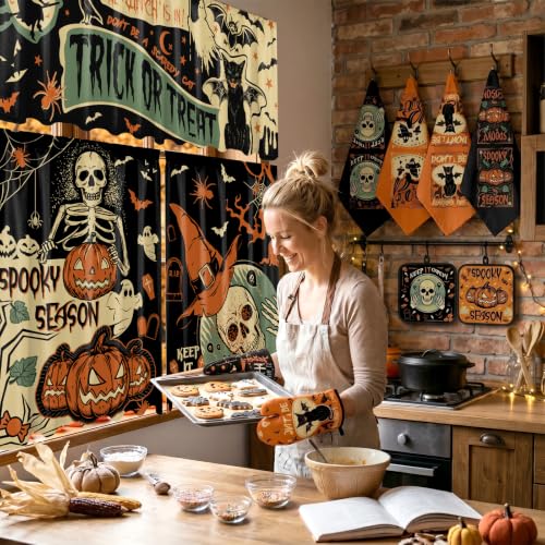 13 Pcs Vintage Gothic Halloween Kitchen Decor (Halloween2)