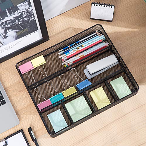 Mesh Desk Drawer Organizer with 6 Compartments