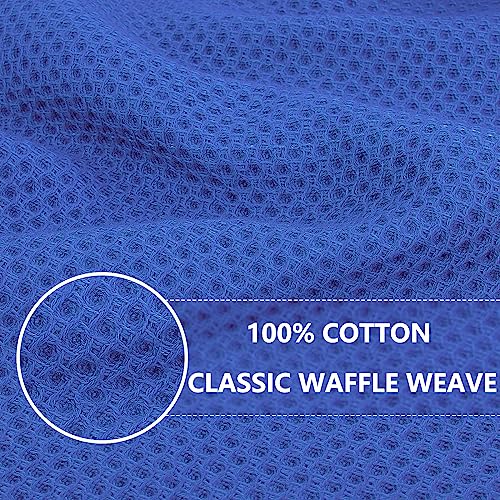 100% Cotton Waffle Weave Kitchen Dish Cloths 8 (Blueberry / 12 X 12 - 8 Pack)