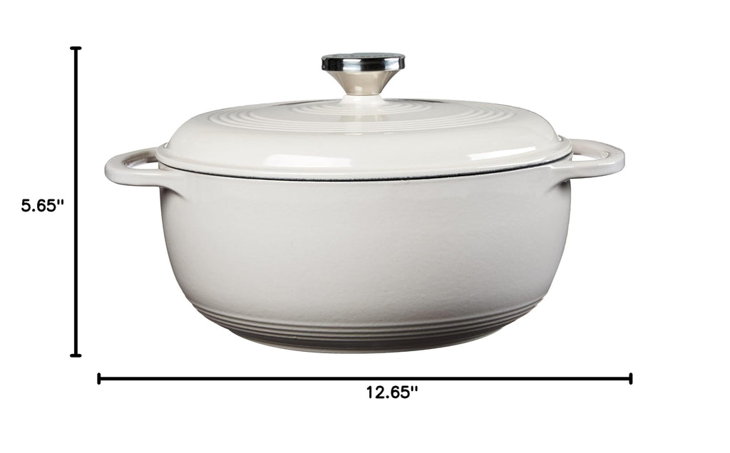 4.5 Quart Enameled Cast Iron Dutch Oven with Lid (Oyster White)