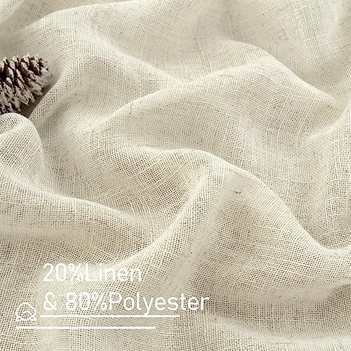 Natural Cream Ivory Long Linen Curtains for Living Room 108 Inch (52"W x 108"L (Pack of 2) / Natural)