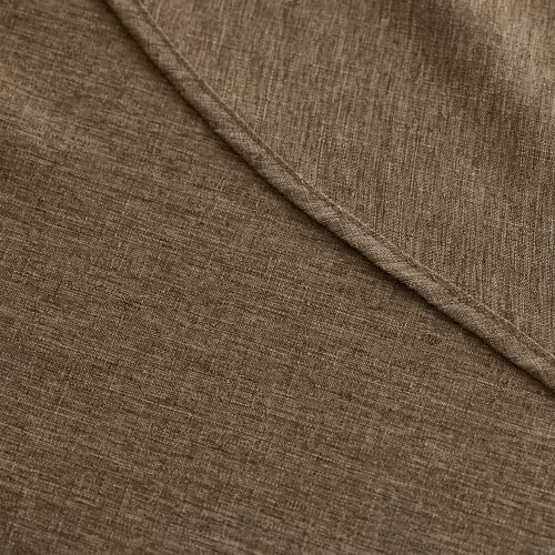 Waterproof Kitchen Faux Linen Round Tablecloth (Coffee / 60" (Round))