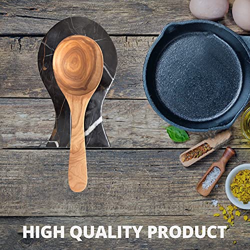Luxury Handmade Multi Black Marble Spoon Rest for Kitchen Counter (Multi Black)