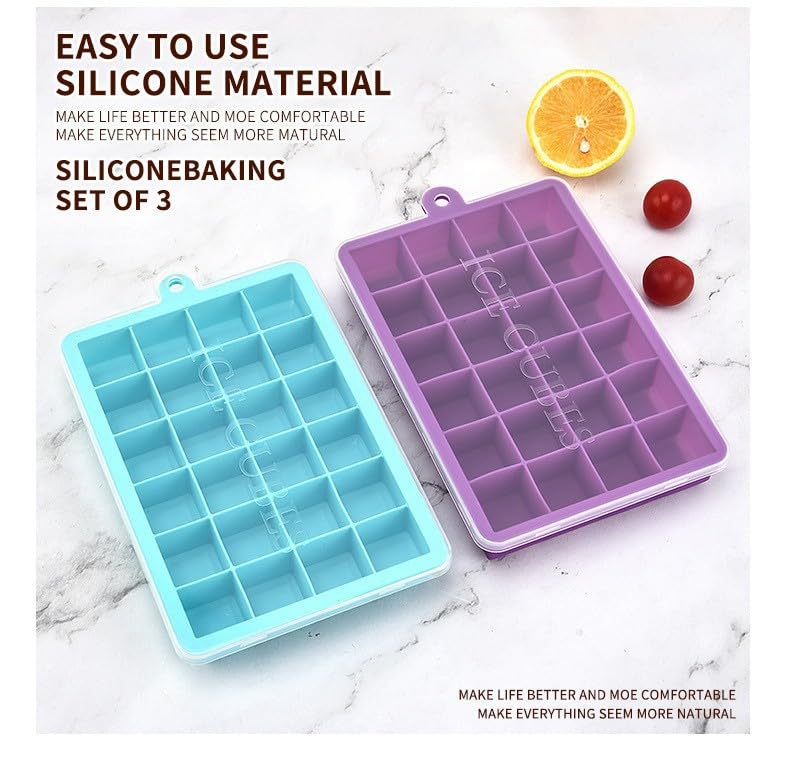 Ice Cube Tray with Lid and Bin