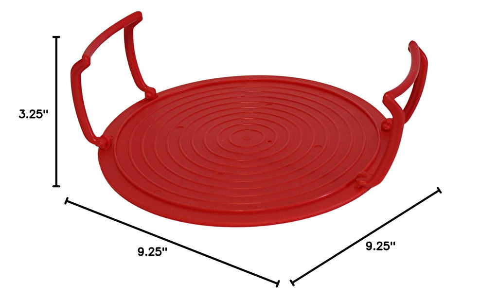 Microwave Multipurpose 4 in 1 Tray Stand Rack Splatter Guard Carry Tray Stacking Shelf (Red)