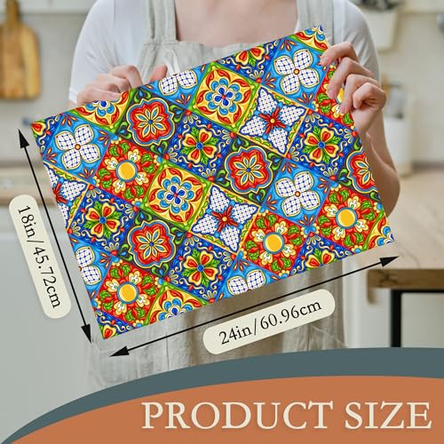 Mexican Tile Dish Drying Mat (Mexican Tile Boho Tradicion)