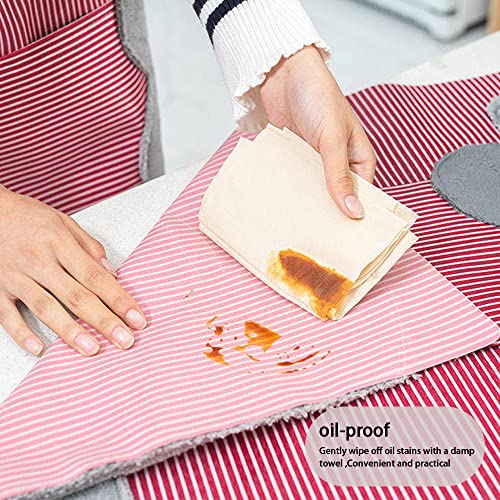 Women Kitchen Apron with Hand Wipe Pockets Adjustable Neck for Cooking Baking