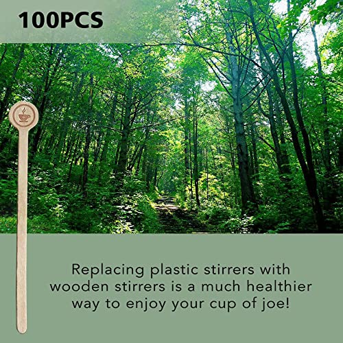Coffee Stirrers Stir Sticks Wooden Beverage Mixer with Round Ends