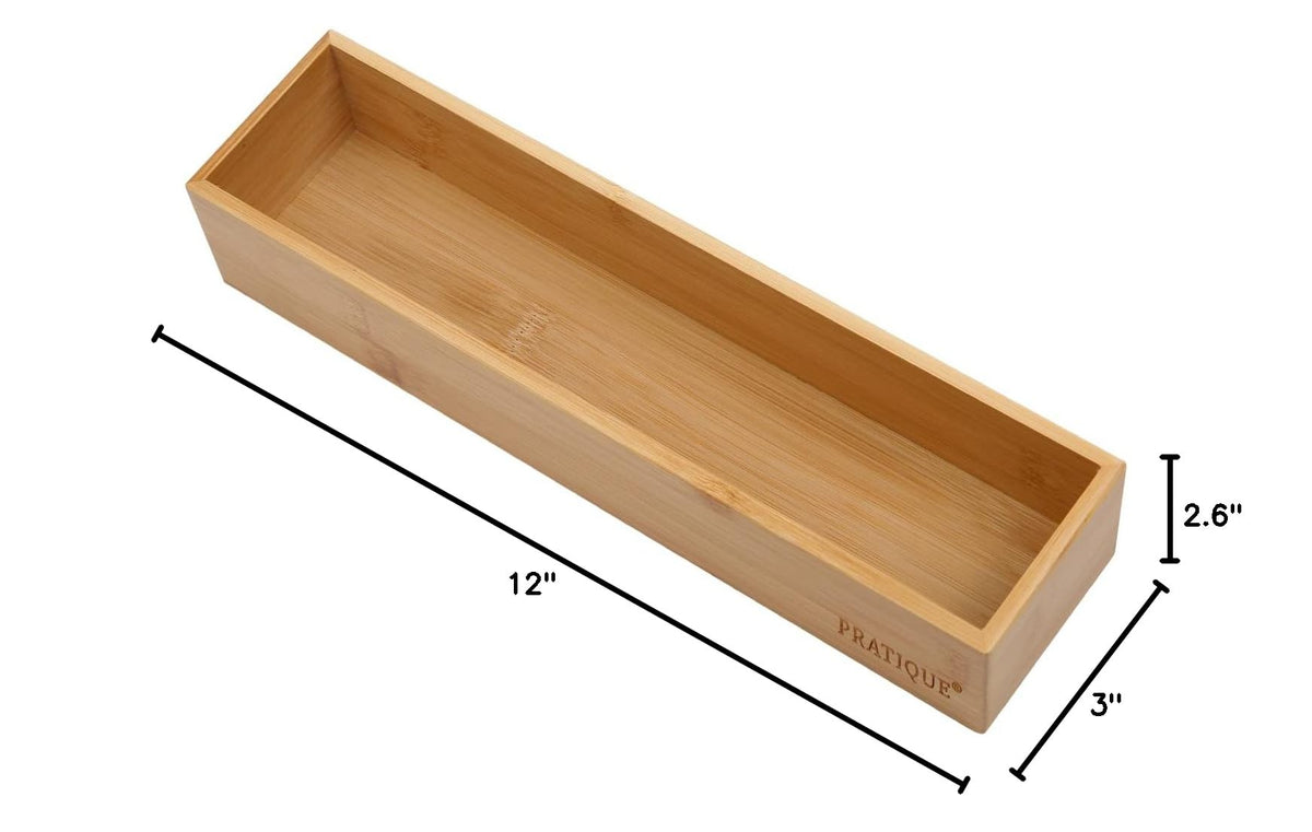 Bamboo Drawer Organizer (Bamboo / 12*3*2.6 inch)