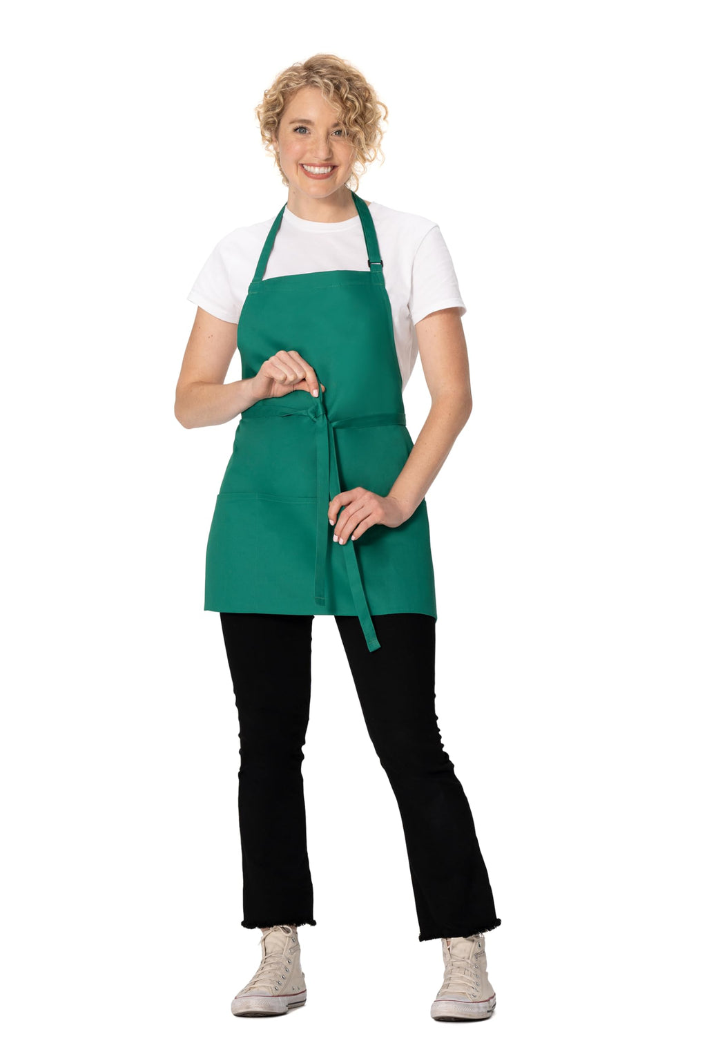 Unisex Three Pocket Apron (Kelly Green, 1 Pack)