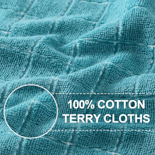 100% Cotton Terry Kitchen Towels (Lake Blue / 13 X 28 - 6 Pack)