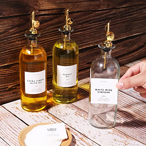 Oil and Vinegar Dispenser with Metal Pour Spout (500ml, Set of 2 Bottles / Silver)