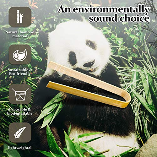 90 Pieces Mini Bamboo Tong for Charcuterie Appetizer Bulk (4.7 Inch)