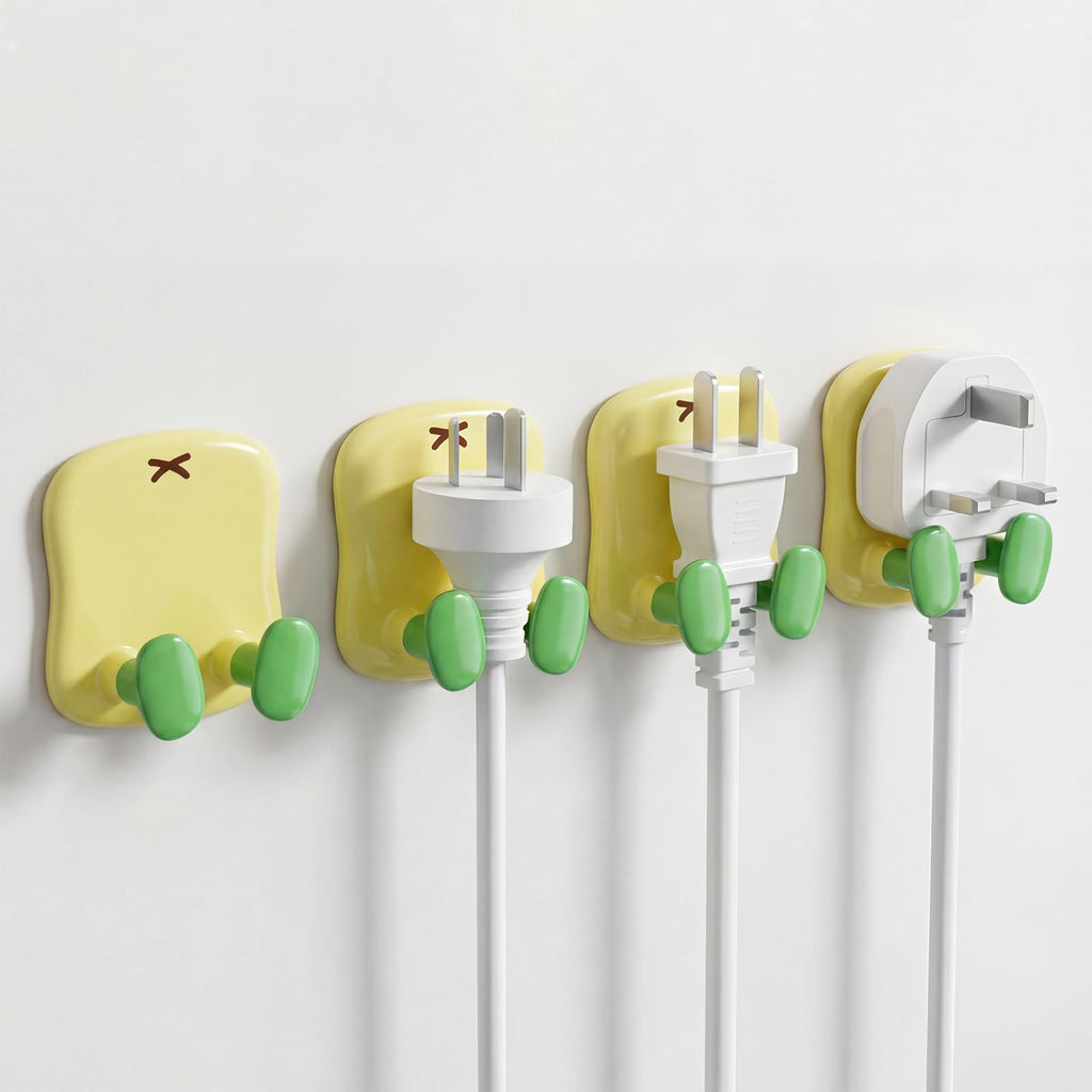 4pcs Waterproof Dopamine Adhesive Wall Hooks (Yellow)