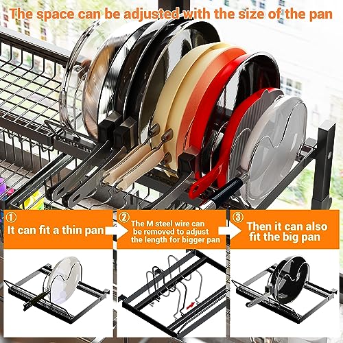 Over Sink Dish Drying Rack (Black / 32-40L x 12W x 34-38H (inches))
