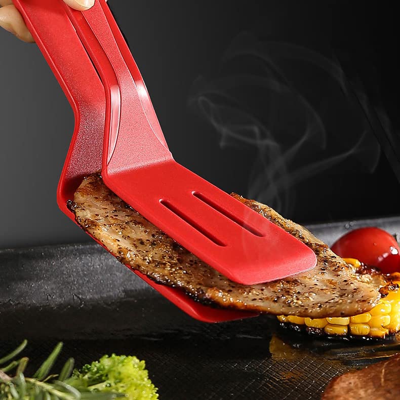 Silicone Kitchen Tongs 2 (2 Pack Red)