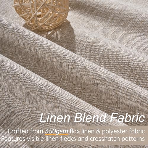 100 Inch Long Blackout Country Curtains for Bedroom 2 Panels Set (Linen / 52"W x 100"L (Pack of 2))