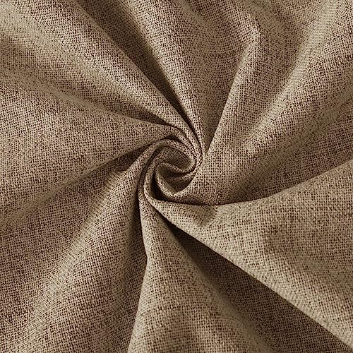 Pinch Pleated Back Tab Curtains Linen Textured 100% Blackout Curtains Thermal Insulated for Bedroom Living Room Bay Window Drapes (Burlap / 40"W x 90"L (Pack of 2))