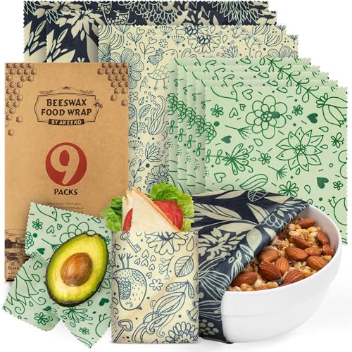 Reusable Beeswax Food Wraps (Flowers and Birds)