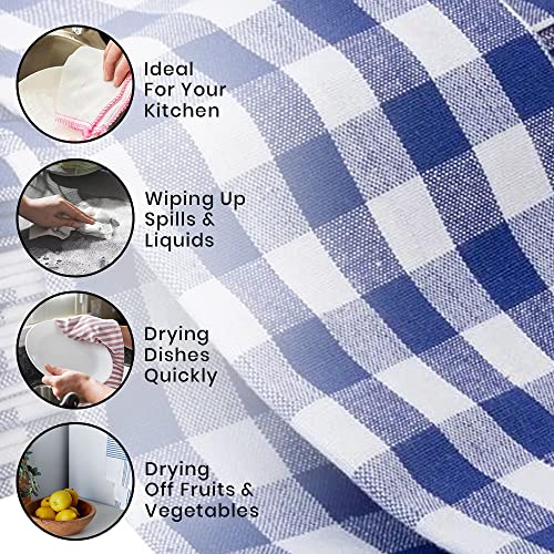 Royal Blue Classic Dish Towels Dishcloths Set (Royal Blue (Check))