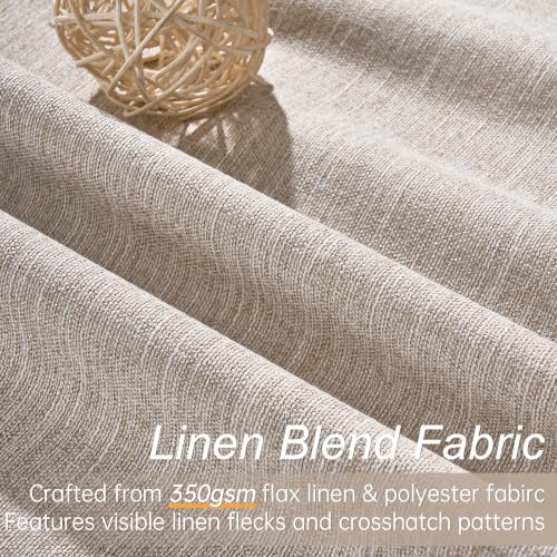 108 Inch Curtains 2 Panel Set Boho Brown Modern Decorative Dark Out Curtains for Bedroom Heat and Cold Blocking Window Coverings 9FT High Ceiling Extra Long Drapes for Living Room with Hooks (Linen / 52"W x 108"L (Pack of 2))