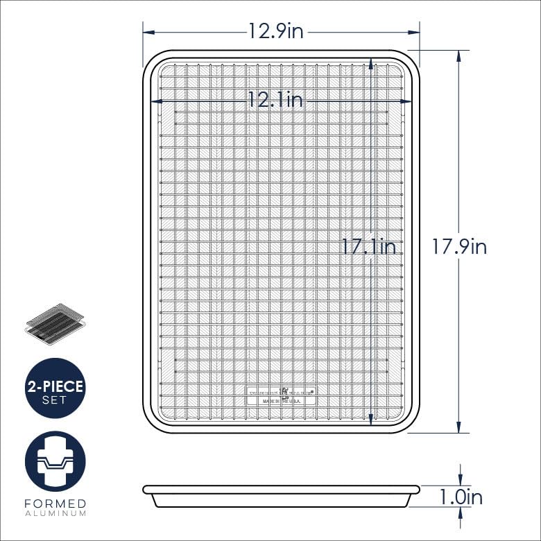 Prism Half Sheet with Oven Safe Grid (1 Pack / Half Sheet with Oven Safe Grid)
