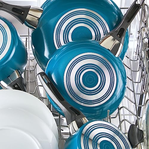 Dishwasher Safe Aluminum Nonstick Cookware Pots and Pans Set (Teal)