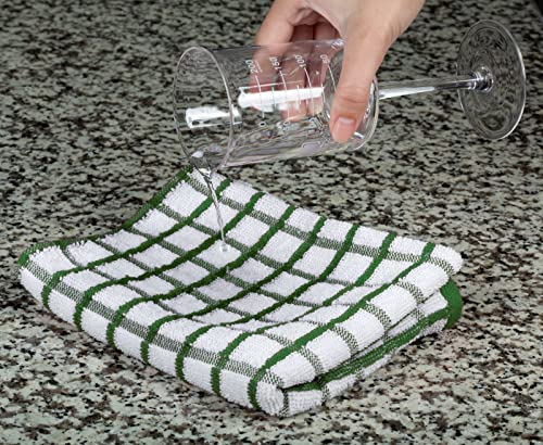 Premium Dish Towels for Kitchen (Green / Dish Towels 8-Pack, 16x26 Inches)