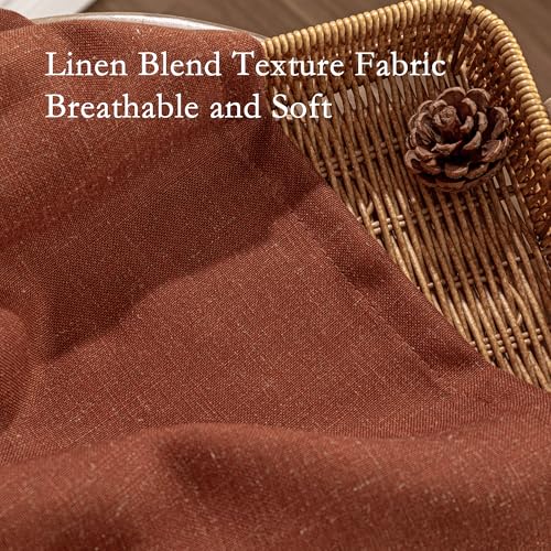 Semi Sheer Curtains 72 Inch Length for Bedroom 2 Panels (50"W x 72"L (Pack of 2) / Terracotta)