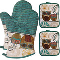 Oven Mitts and Pot Holders Sets (Green Owl)