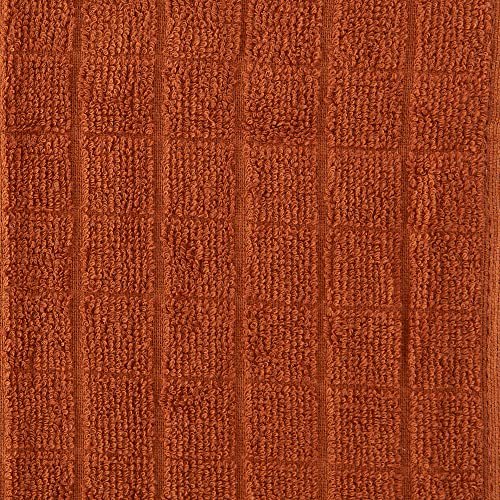 Basic Terry Collection Solid Windowpane Dishcloth Set (Cinnamon / 12x12")