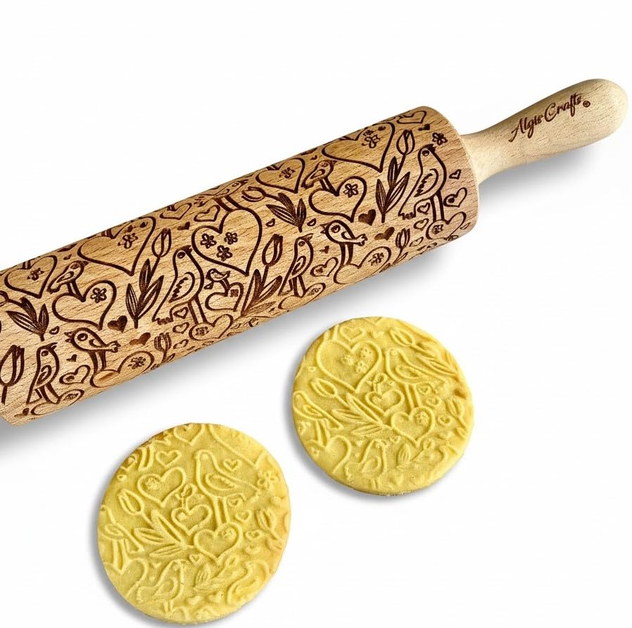 LOVE BIRDS Embossing Rolling Pin