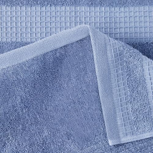 Organic Cotton Waffle Kitchen Dish Cloths (2 Brown, 2 Green, 2 Navy / 12 x 12 inches)