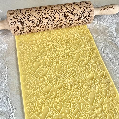 LOVE BIRDS Embossing Rolling Pin