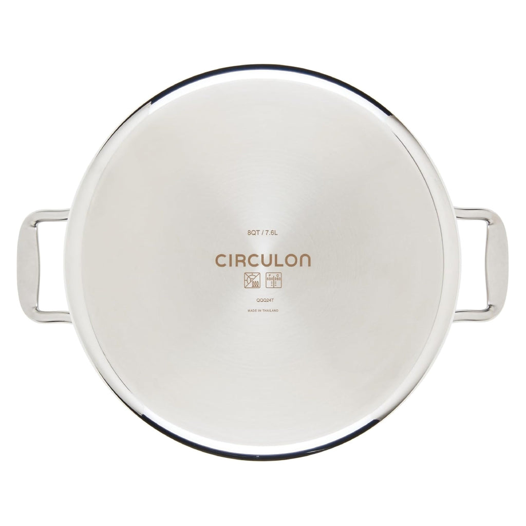 C1 Series Clad Stainless Steel with ScratchDefense Technology Cookware Nonstick Induction Stockpot with Lid (8 Quart)