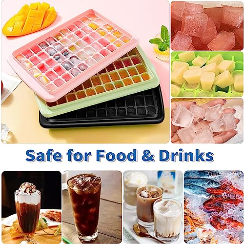 Ice Cube Tray with Lid And Bin for Freezer (Black)