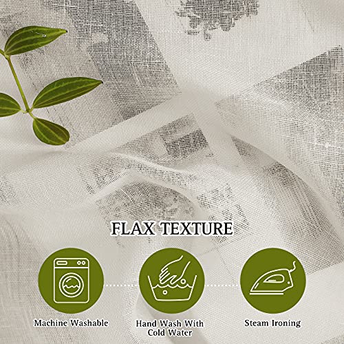 Natural Linen Curtains for Doorway 80 inch Length (52"W x 80"L (Pack of 2) / Natural)