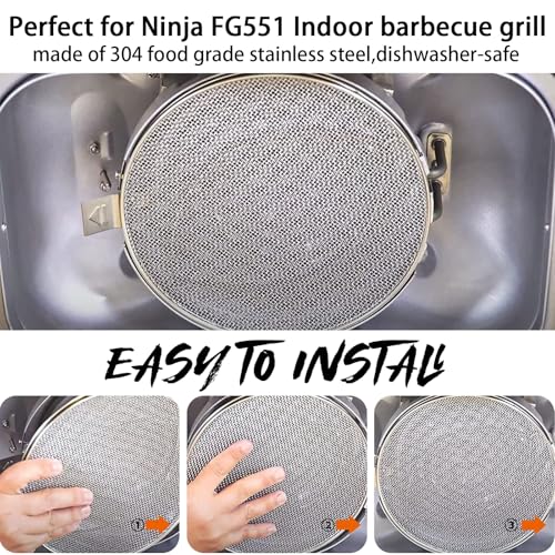 2PCS Stainless Steel Splatter Shield for Ninja Foodi FG551 Air Fryer