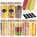 32 oz Glass Jars with Bamboo Lids 8 pcs Glass Food Storage Containers with Airtight Bamboo Lids (8 Model (32OZ 8Pack))