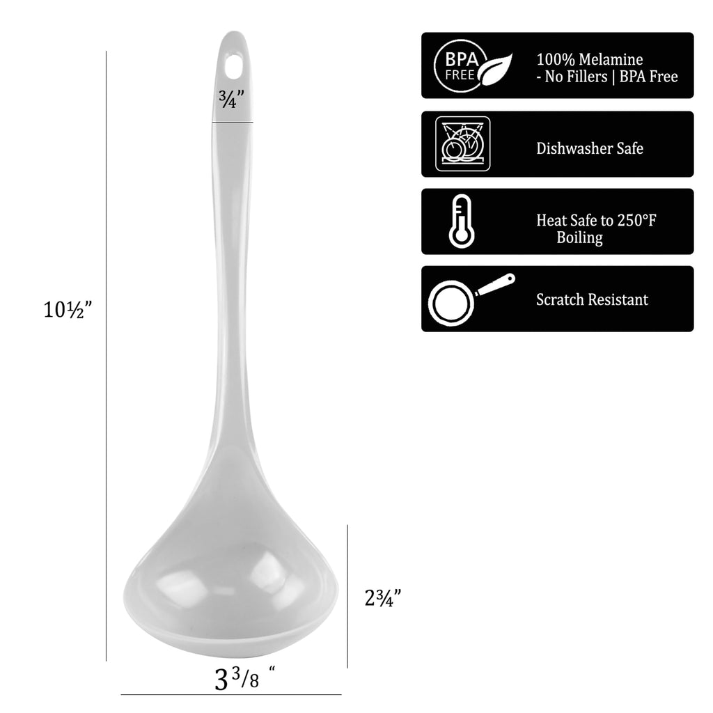 Melamine Soup Ladle Kitchen Utensil (10.5 inch Long, One Piece / Magenta)