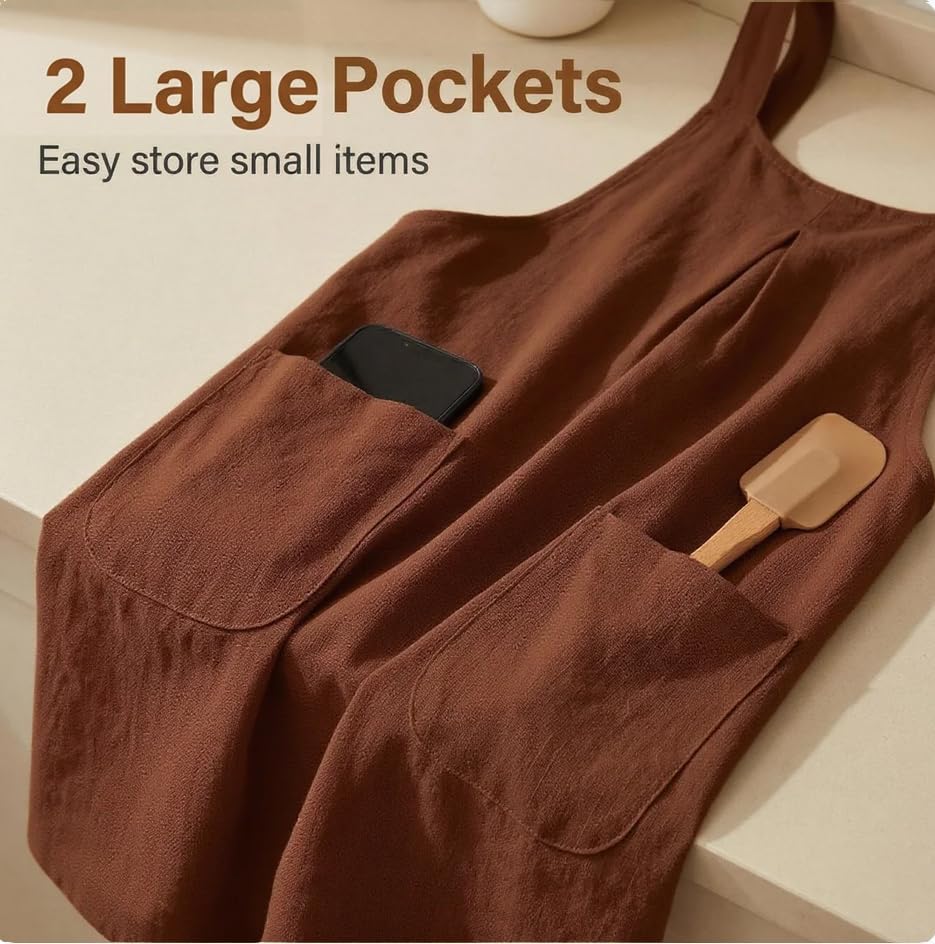 Soft Cotton Linen Cross Back Pull (Brown)