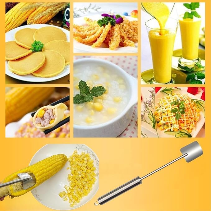 2 Packs Corn Peeler for Corn on the Cob (Silver)