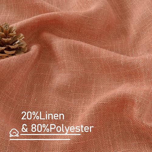 95 Inches Long Linen Sheer Curtains for Living Room 2 Panels (52"W x 95"L (Pack of 2) / Terracotta)