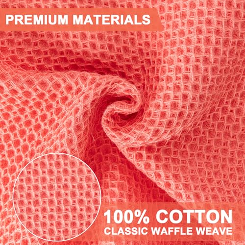 Kitchen Towels 6 (Coral / 12 x 12 - 6 Pack)