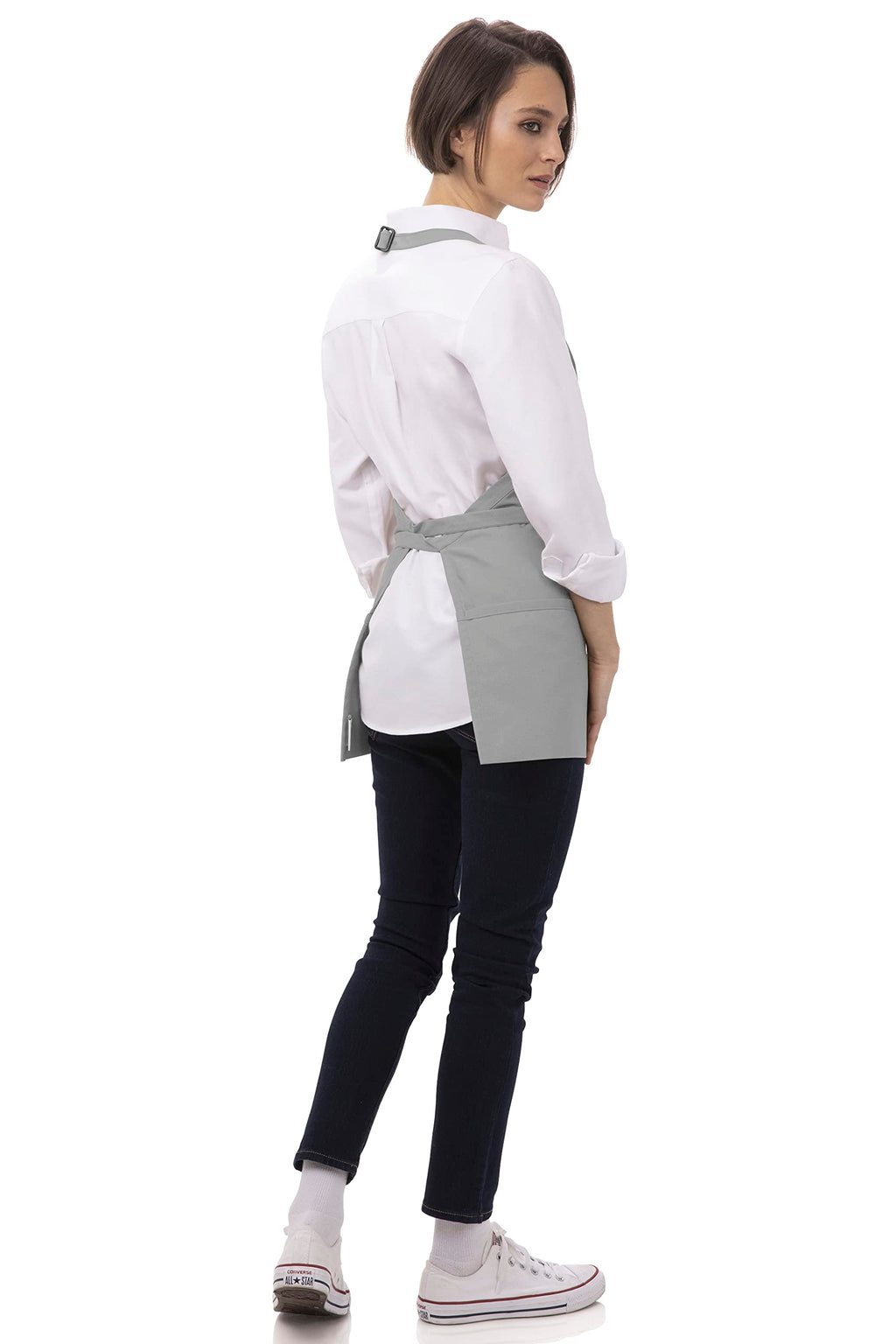 Unisex Three Pocket Apron (Grey, 1 Pack)