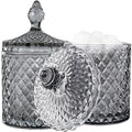 2 Pack Qtip Holder Apothecary Jars with Lid (23 oz (2 pack) / Grey)