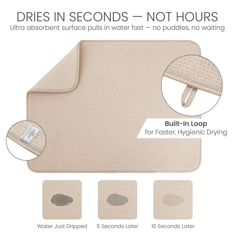 Dish Drying Mat (Ivory / 17" x 24")