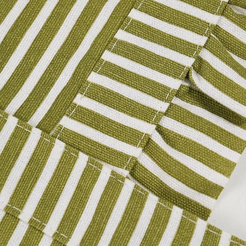 Cute Cotton Apron for Women (Medium / Green Striped)