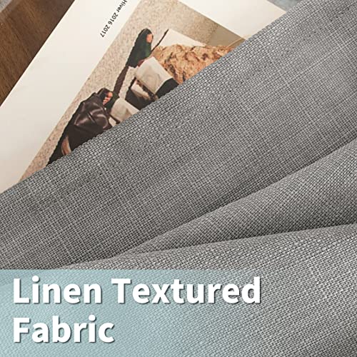 Natural Grey Linen Curtains for Bedroom 84 Inch Length 2 Panels (52"W x 84"L (Pack of 2) / Silver Grommet-grey)
